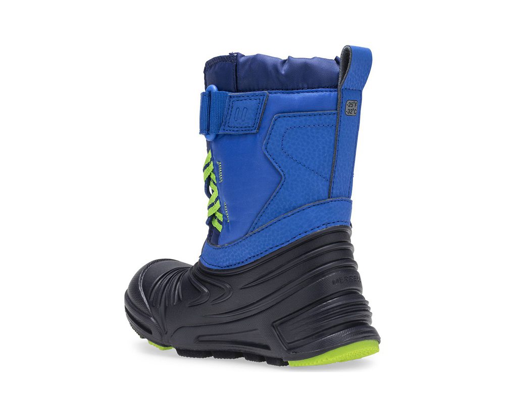 Botas Criança - Merrell Snow Quest Lite 2.0 Waterproof Jr. - Azuis/Pretas - FXQ731082